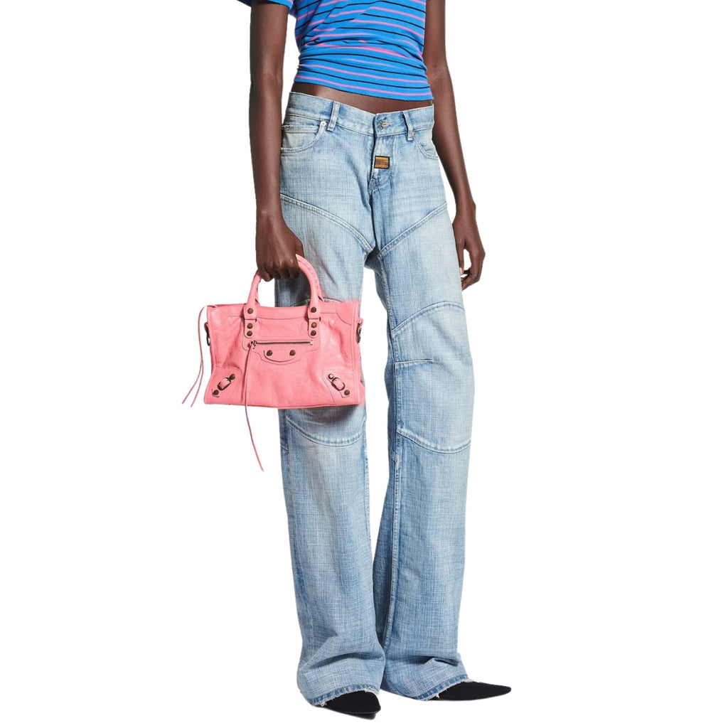 Small pink city bag – luxury-inspired leather handbag for women