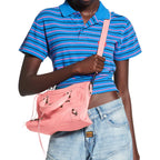 Designer-style pink city tote – chic crossbody and shoulder purse