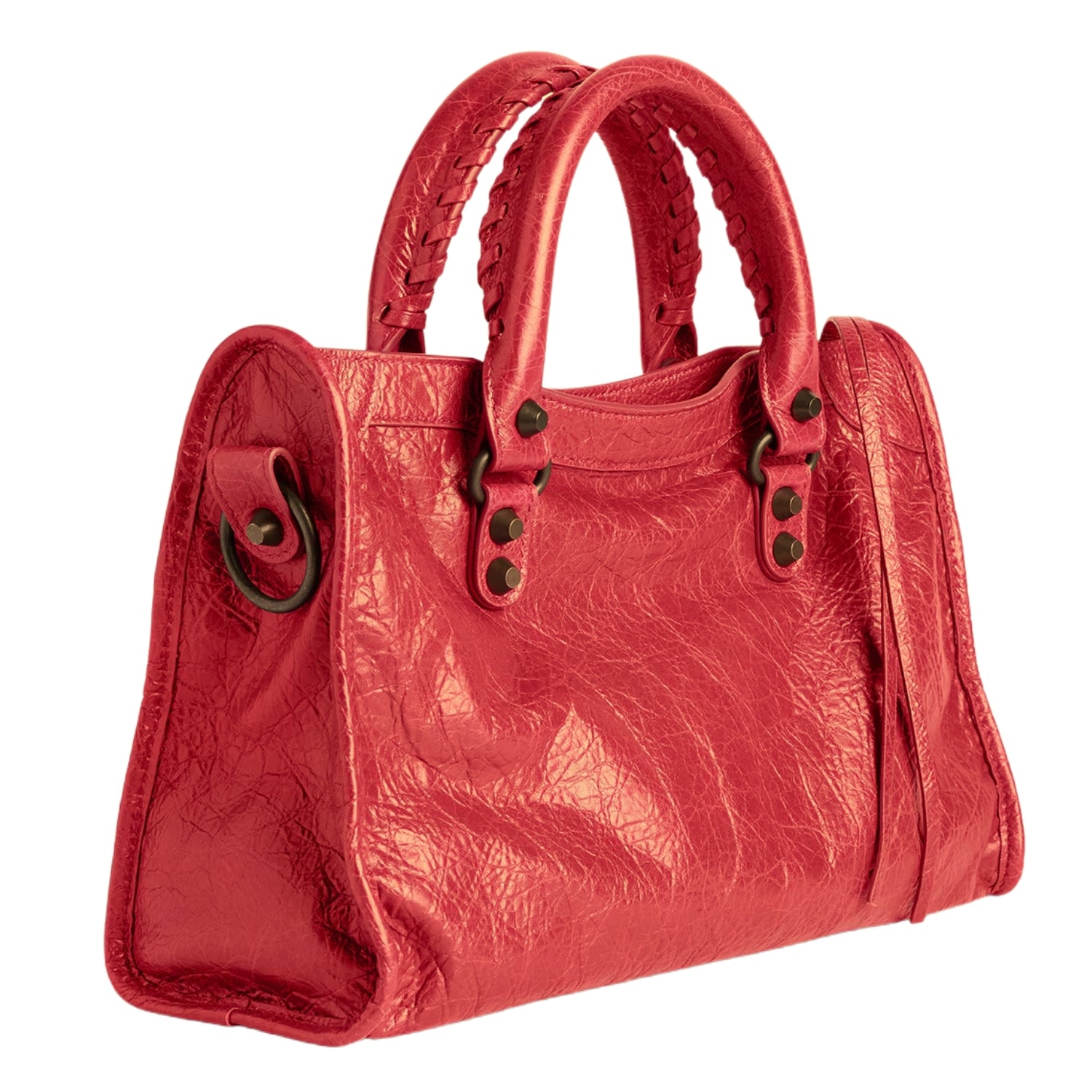 Luxury-inspired red city tote – stylish leather crossbody purse