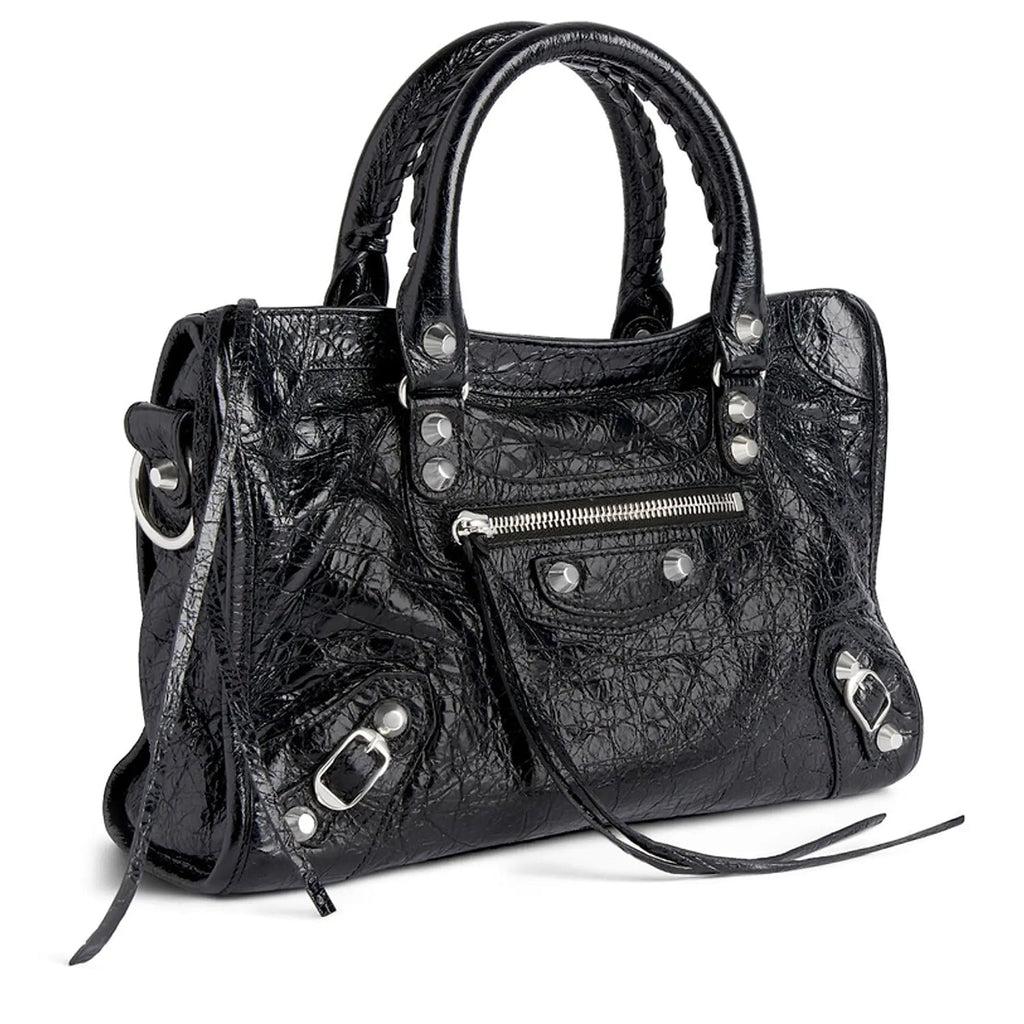 Black small city tote bag – chic designer-style crossbody purse