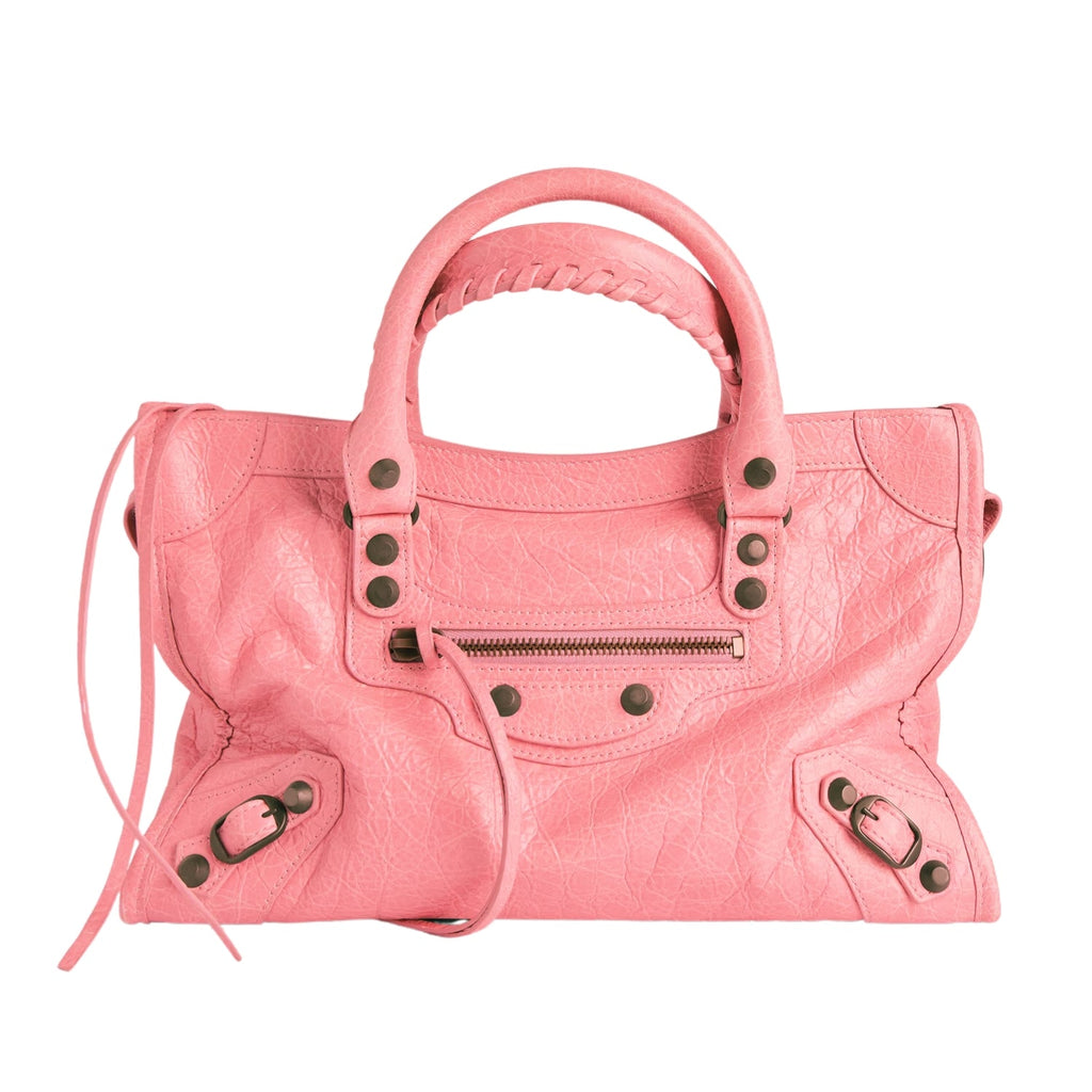 Small pink city bag – luxury-inspired leather handbag for women