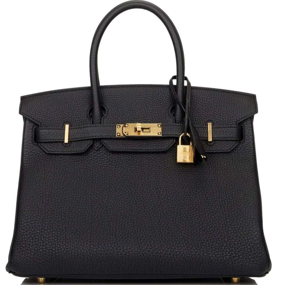 Birken30 black togo with gold hardware