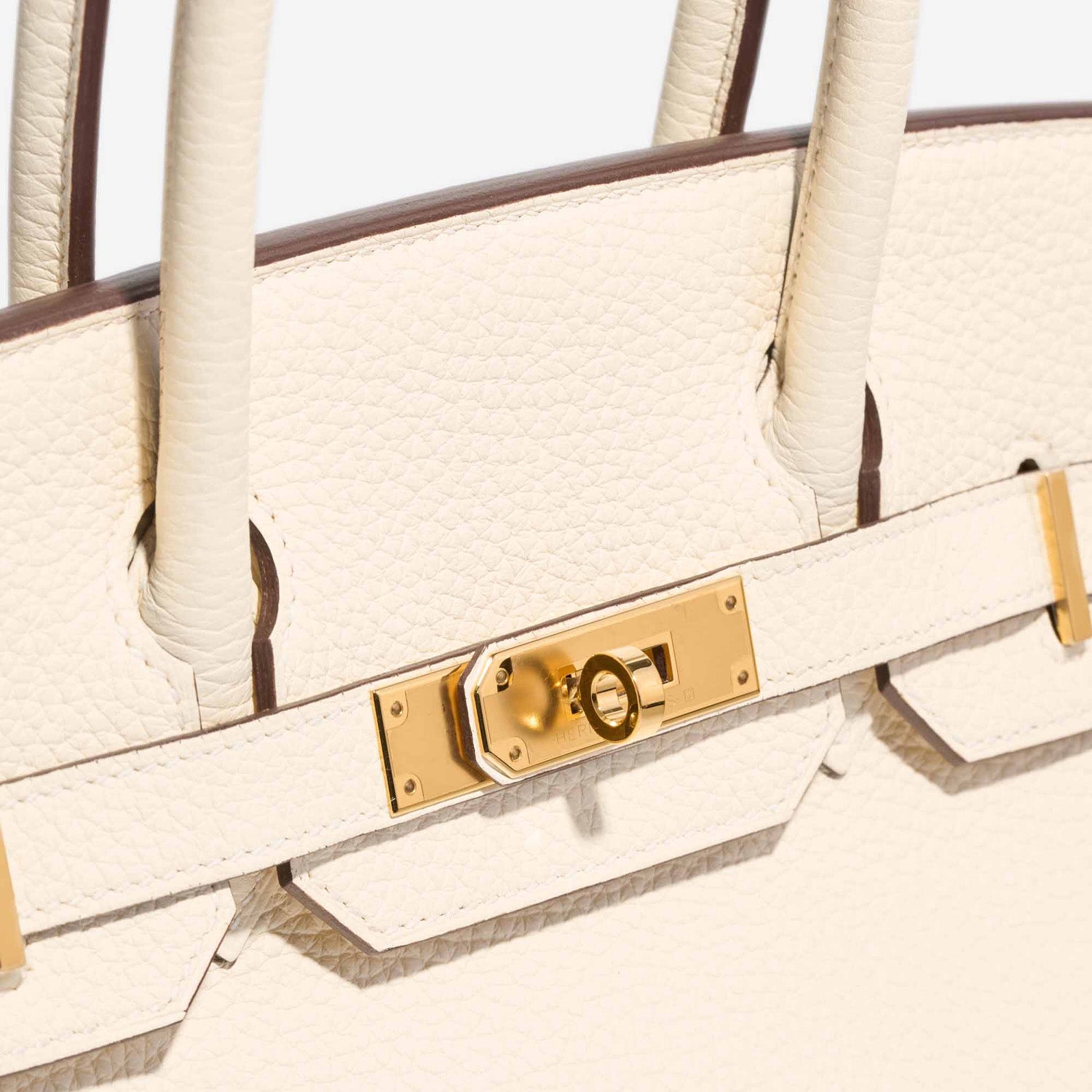 Birken30 cream togo with gold hardware details