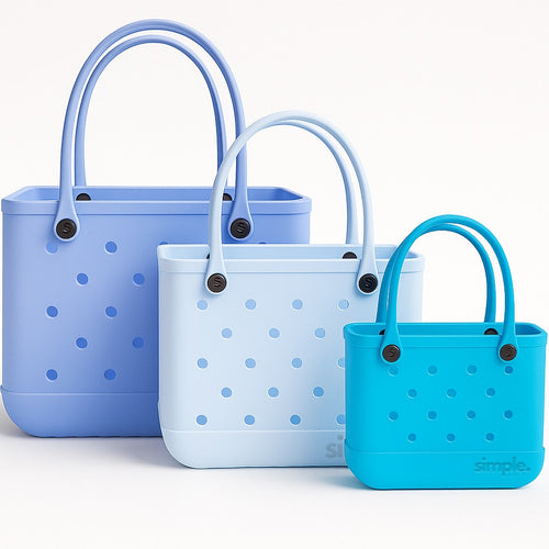 Tip Proof, waterproof, washable, customizable with charms, travel, beach tote trio value set