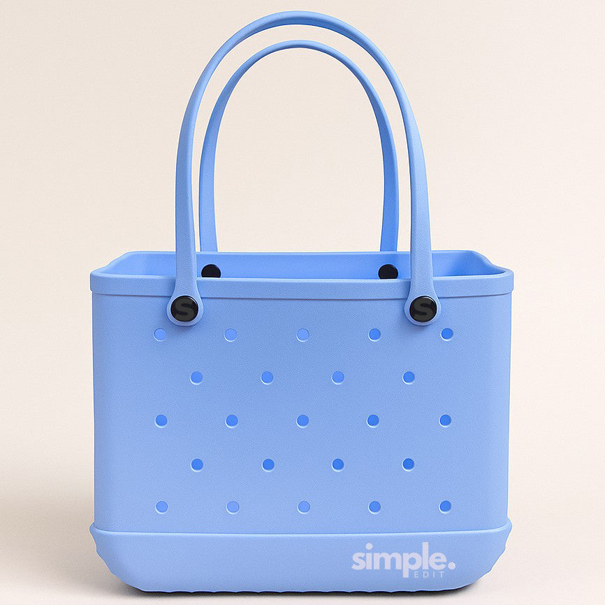 Waterproof Rubber Tote Bags in Cool Blue Carolina on my mind XL size