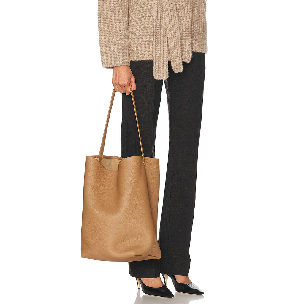 Vertical Soft Leather Tote (Large) | Genuine Leather Edition