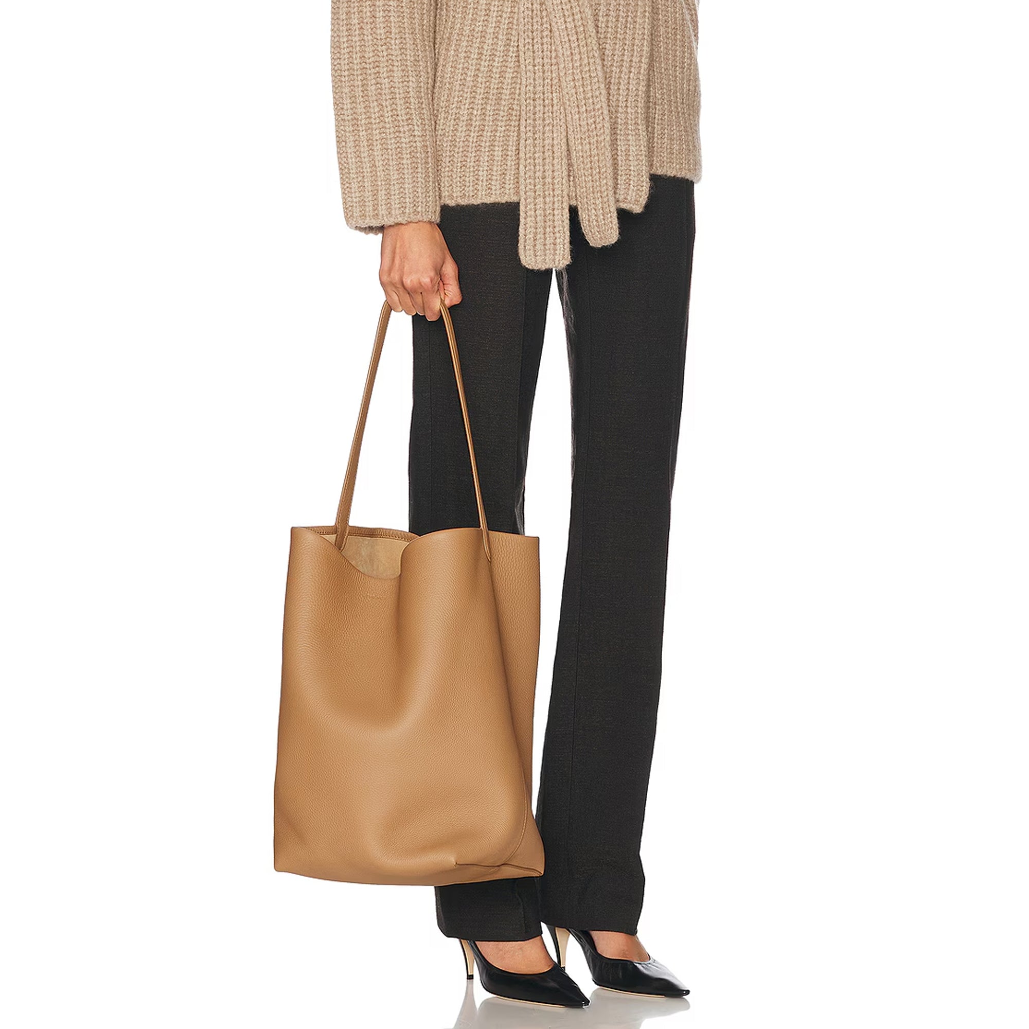 Vertical Soft Leather Tote (Large) | Genuine Leather Edition