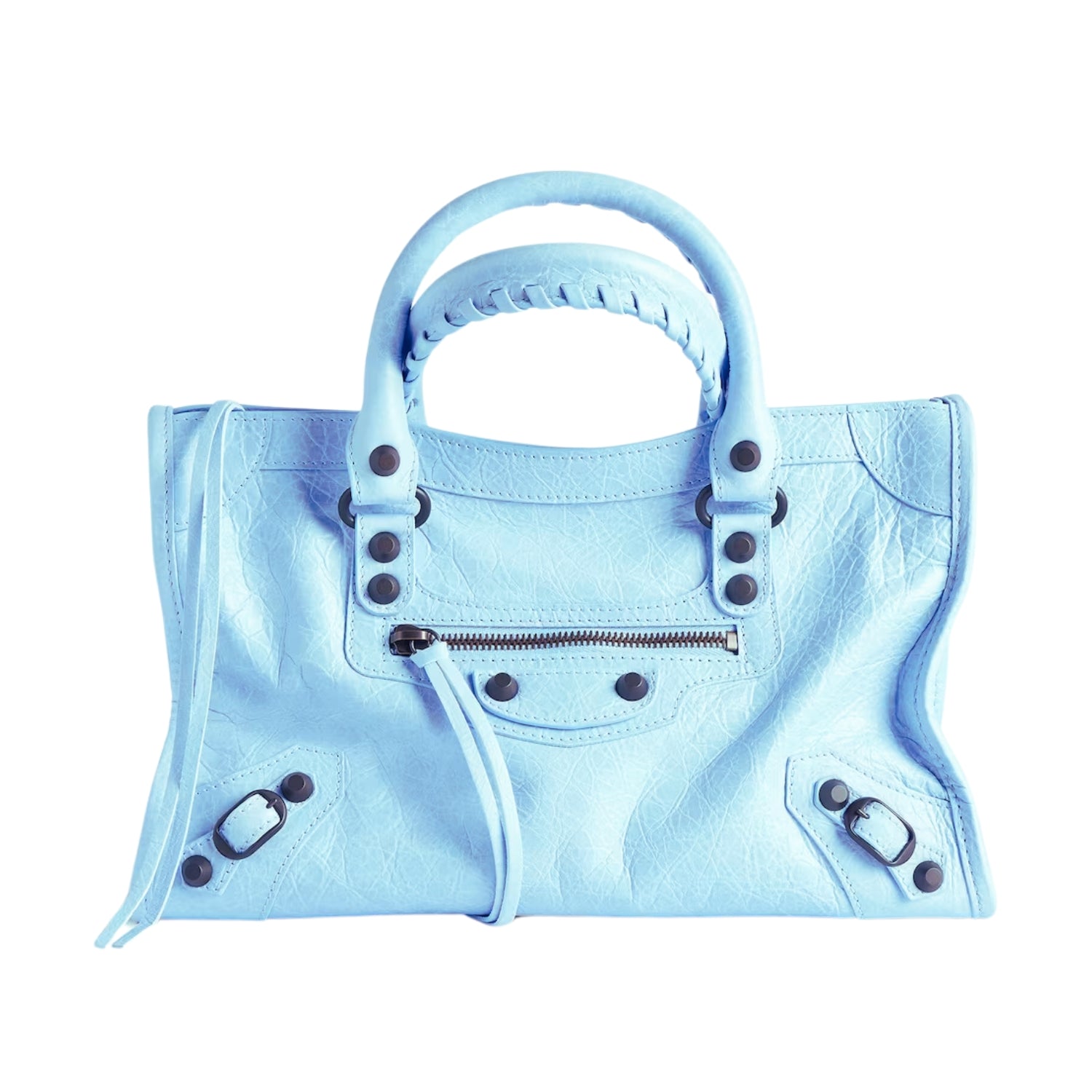 Small sky blue city bag – trendy designer-inspired leather purse