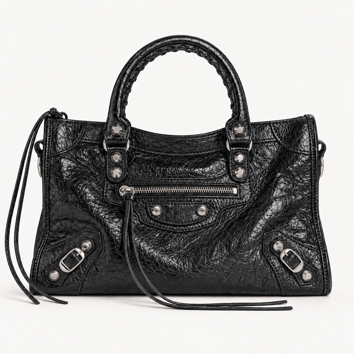 Small black city bag inspired design – luxury-inspired leather handbag