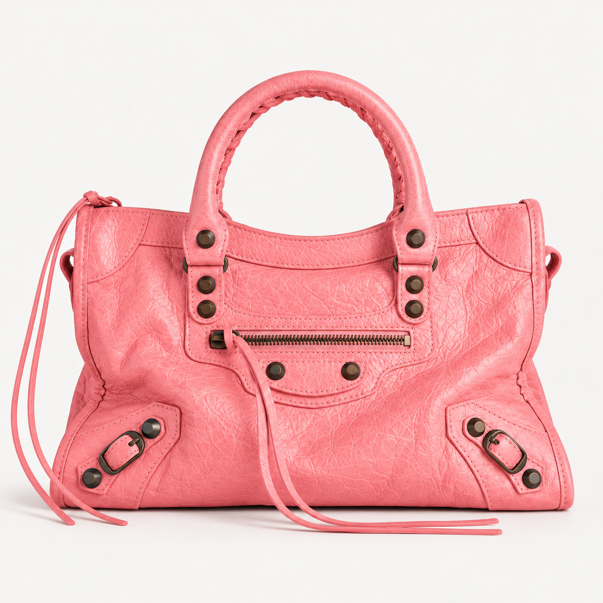Small pink city bag – luxury-inspired leather handbag for women