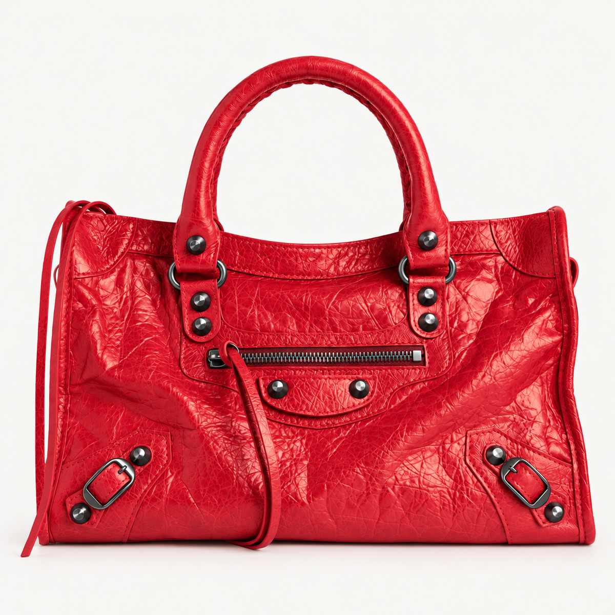 Luxury-inspired red city tote – stylish leather crossbody purse