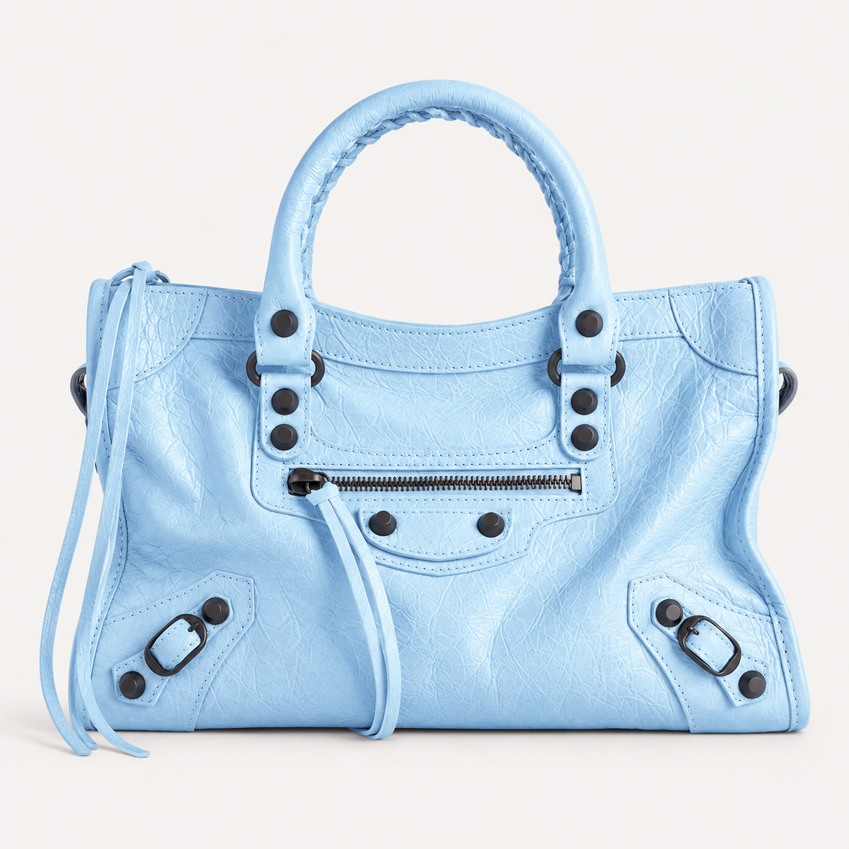 Small sky blue city bag – trendy designer-inspired leather purse