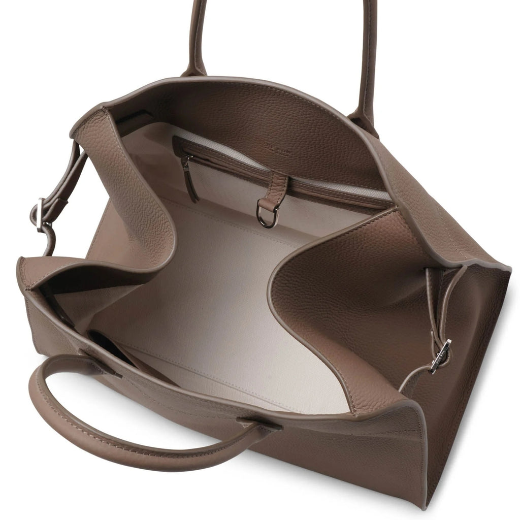 Modern Structured Grain Leather Tote | Large