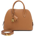 Brown Minimalist Satchel Handbag with Crossbody Strap
