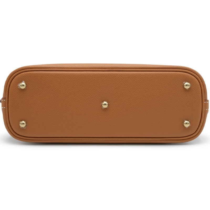 Brown Minimalist Satchel Handbag with Crossbody Strap