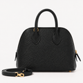 Structured Mini Bag in Black Vegan Leather with Crossbody Strap