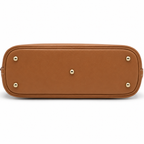 Brown Minimalist Satchel Handbag with Crossbody Strap