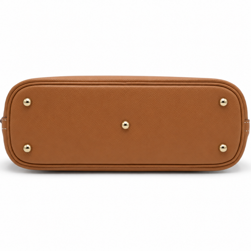 Brown Minimalist Satchel Handbag with Crossbody Strap