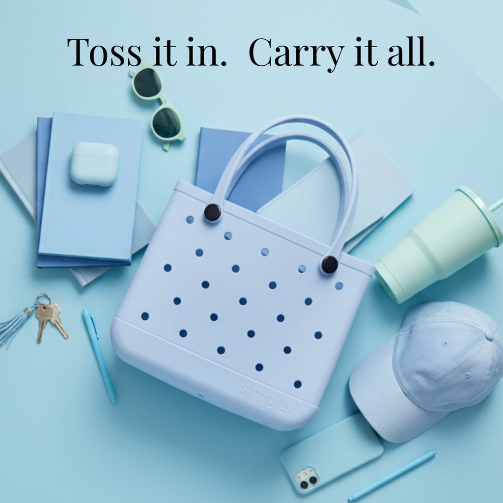 Blue EVA Totes – toss it in carry it all  
