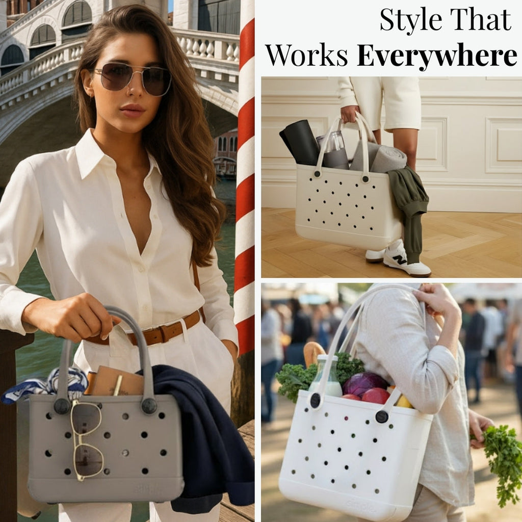 Set of 3 Natural EVA Tote Bags –  totes that works everywhere