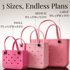Set of 3 Pink EVA Totes –sizes