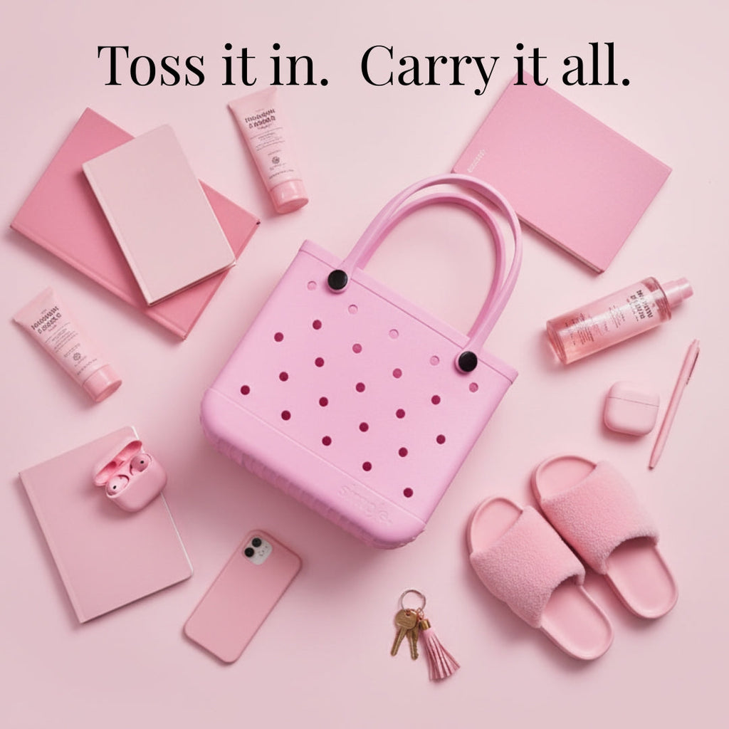 Set of 3 Pink EVA Totes –toss it in carry it all
