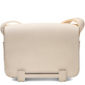 Small Beige Leather Shoulder Bag with Moto-Inspired Studs