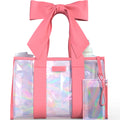 Bowme Beach Prism Tote with Phone Pouch- Lightweight, Waterproof, Tip-Proof, Foldable and Washable Tote Bag for Beach, Pool, Travel and Vacation (Purple or Pink)
