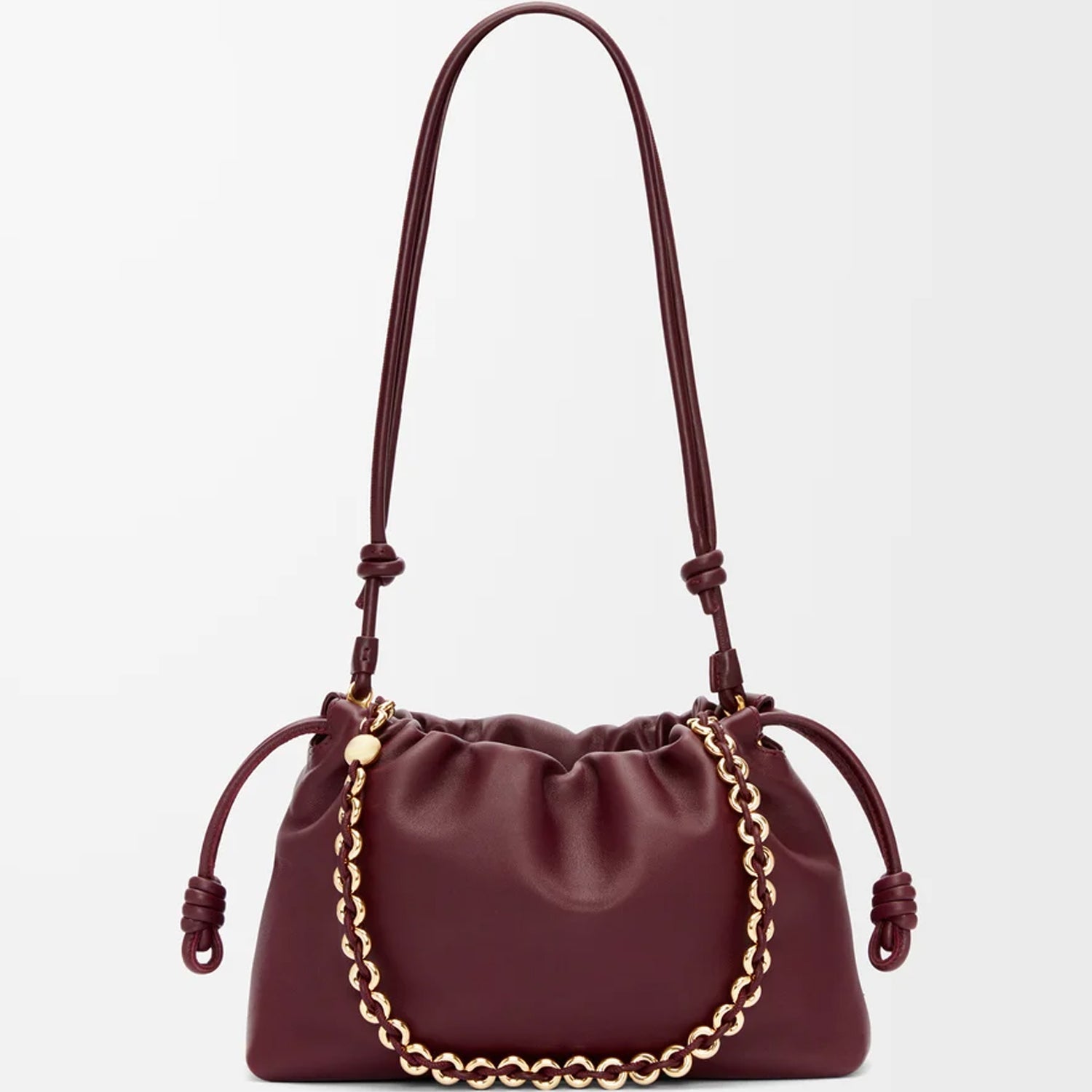 Medium Leather Clutch Bag – View with Detachable Chain and Strap