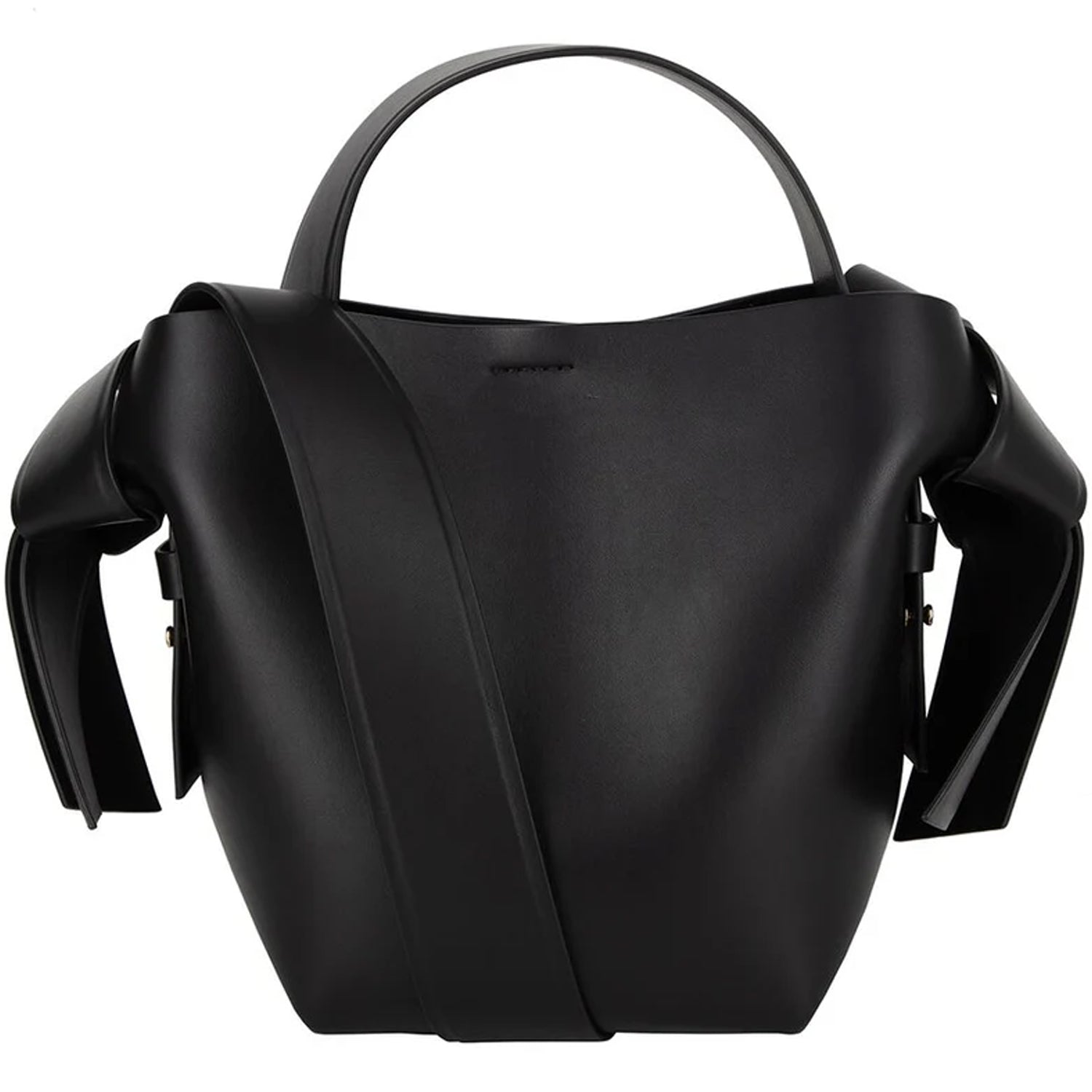 Black Mini Bag Styled with Crossbody Strap and Silver Hardware