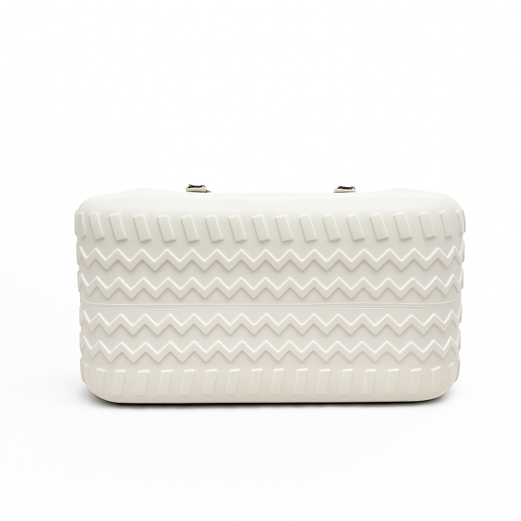 Natural Stone XL EVA Tote Bag. Lightweight, waterproof oversized carryall made from soft EVA. Ideal for beach, grocery, gym, and daily use.