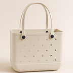 Set of 3 Natural EVA Tote Bags – Large in Mushroom, sturdy structure, premium quality