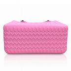  Eva Rubber Tote Large in Pink Lemonade Sturdy bottom