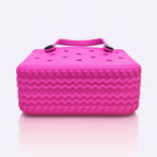 Eva Rubber Tote - Small in Haute Pink bag's sturdy bottom