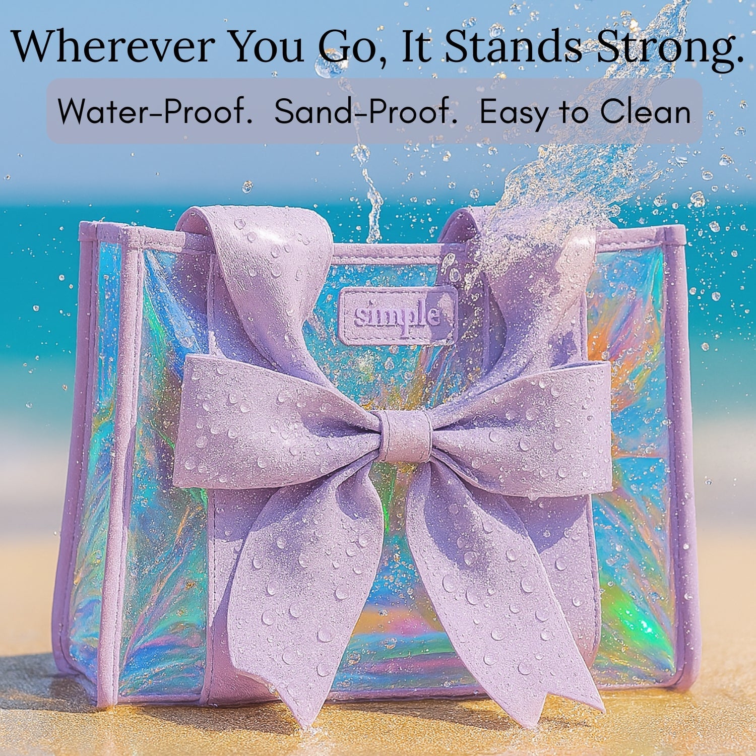 Bowme Prism Purple Waterproof beach travel tote