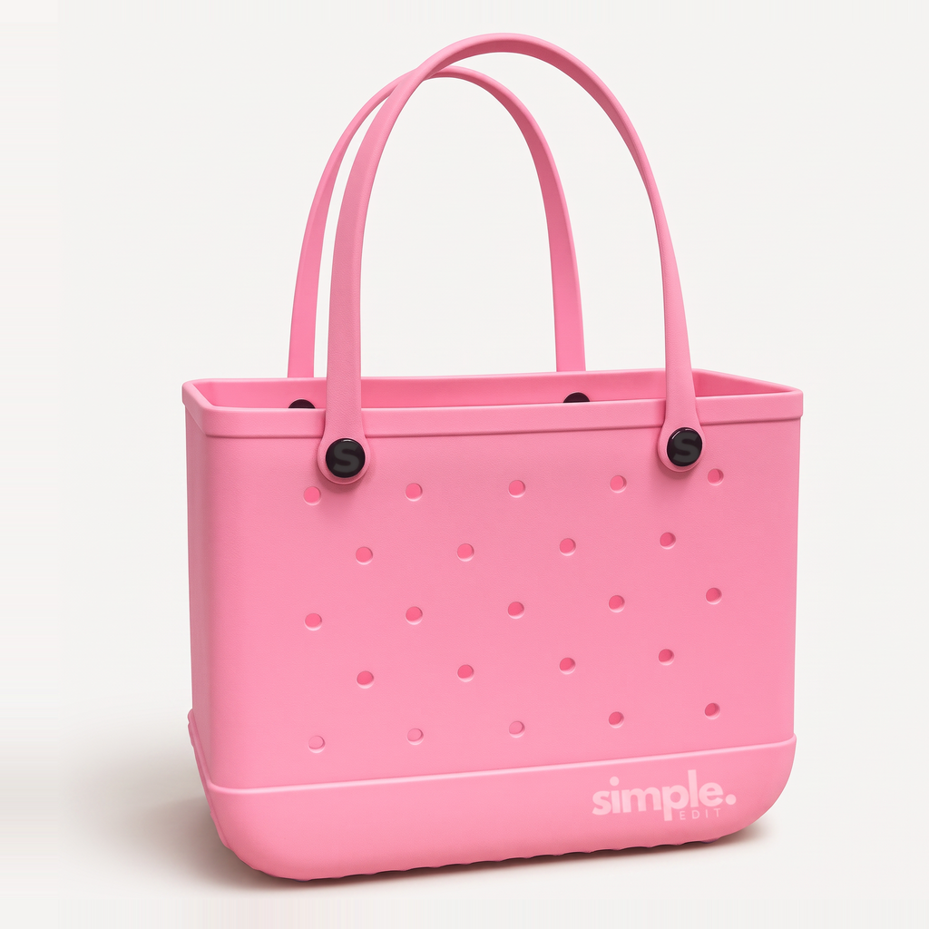 Extra large EVA tote in Pink Lemonade — front view