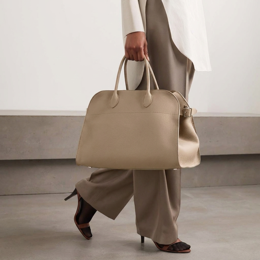 Modern Structured Grain Leather Tote | Large