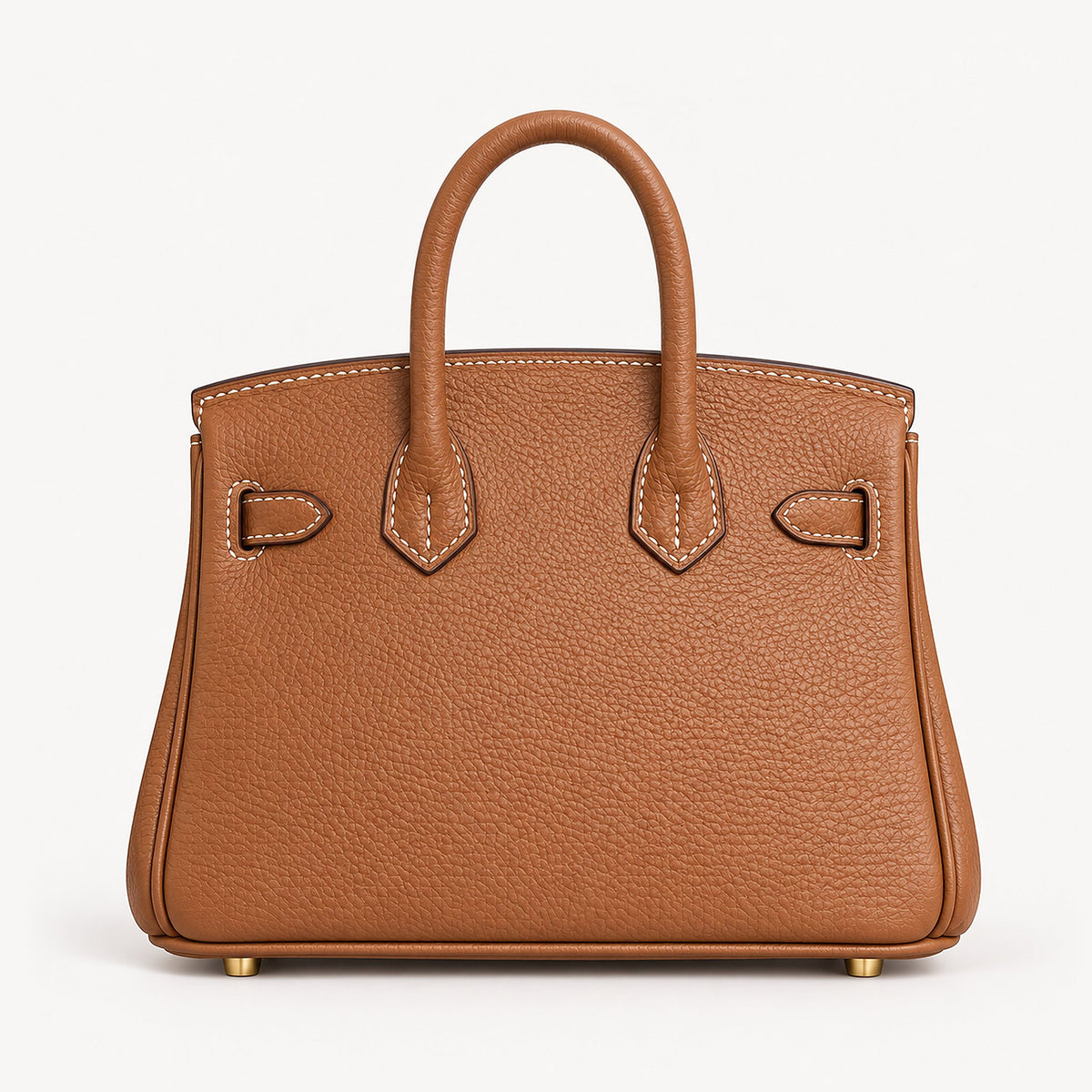 Classic Mini 20 togo leather tote in brown, back view