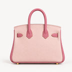Classic Mini 20 togo leather tote in contrast pink, back view