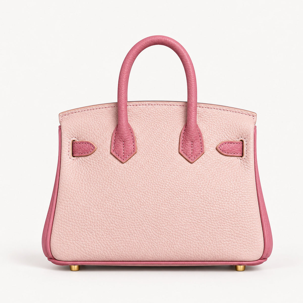 Classic Mini 20 togo leather tote in contrast pink, back view