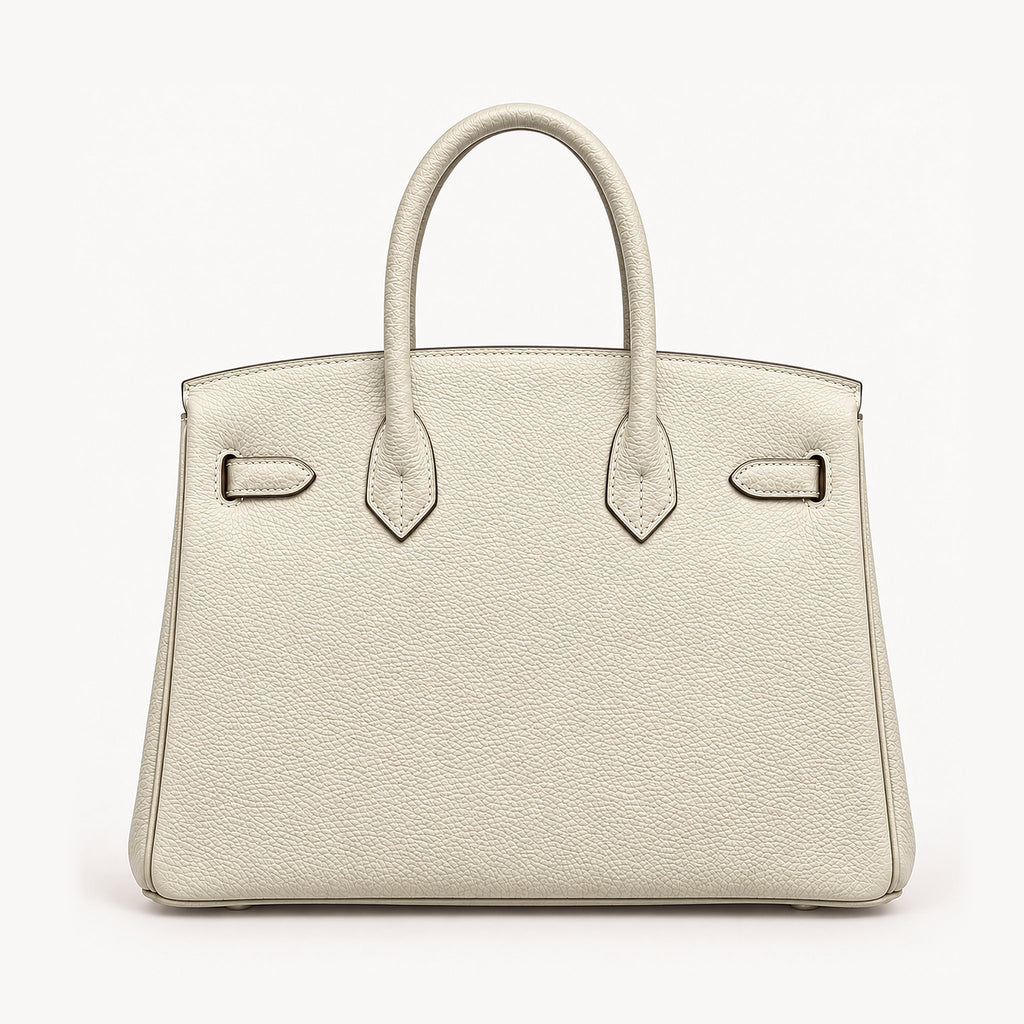 Classic 30 togo leather tote in cream, back view