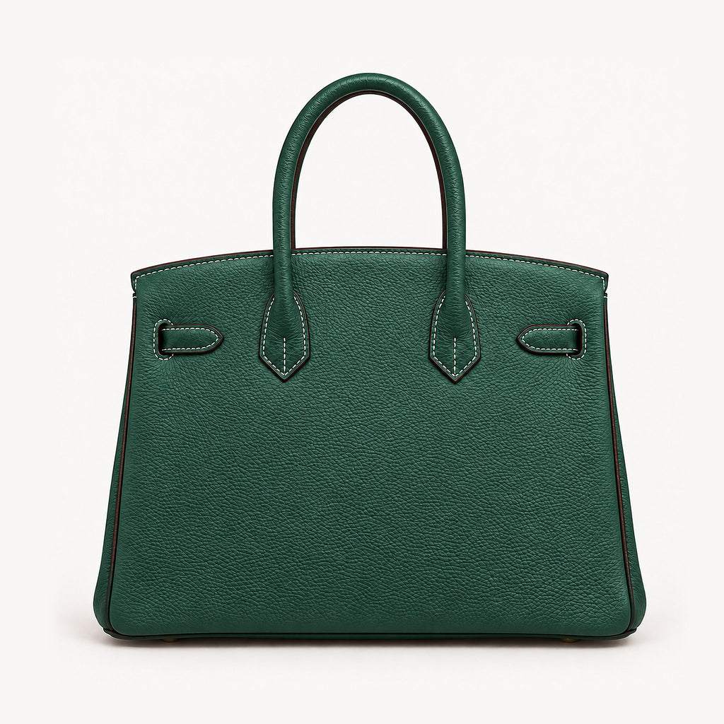 Classic 30 togo leather tote in dark green, back view