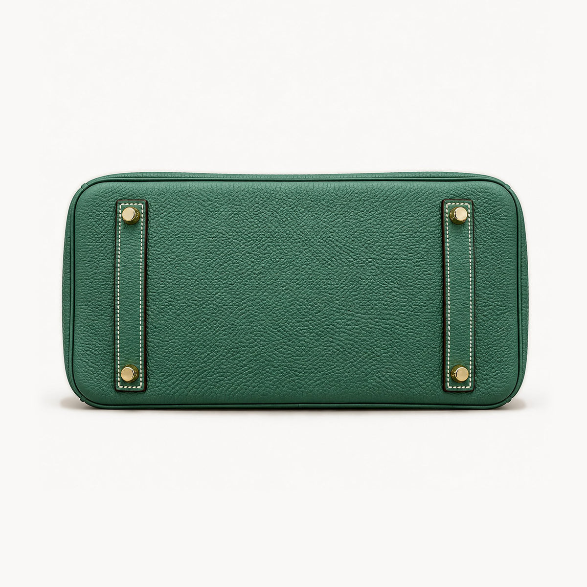 Classic 30 togo leather tote in dark green, base view with four protective feet