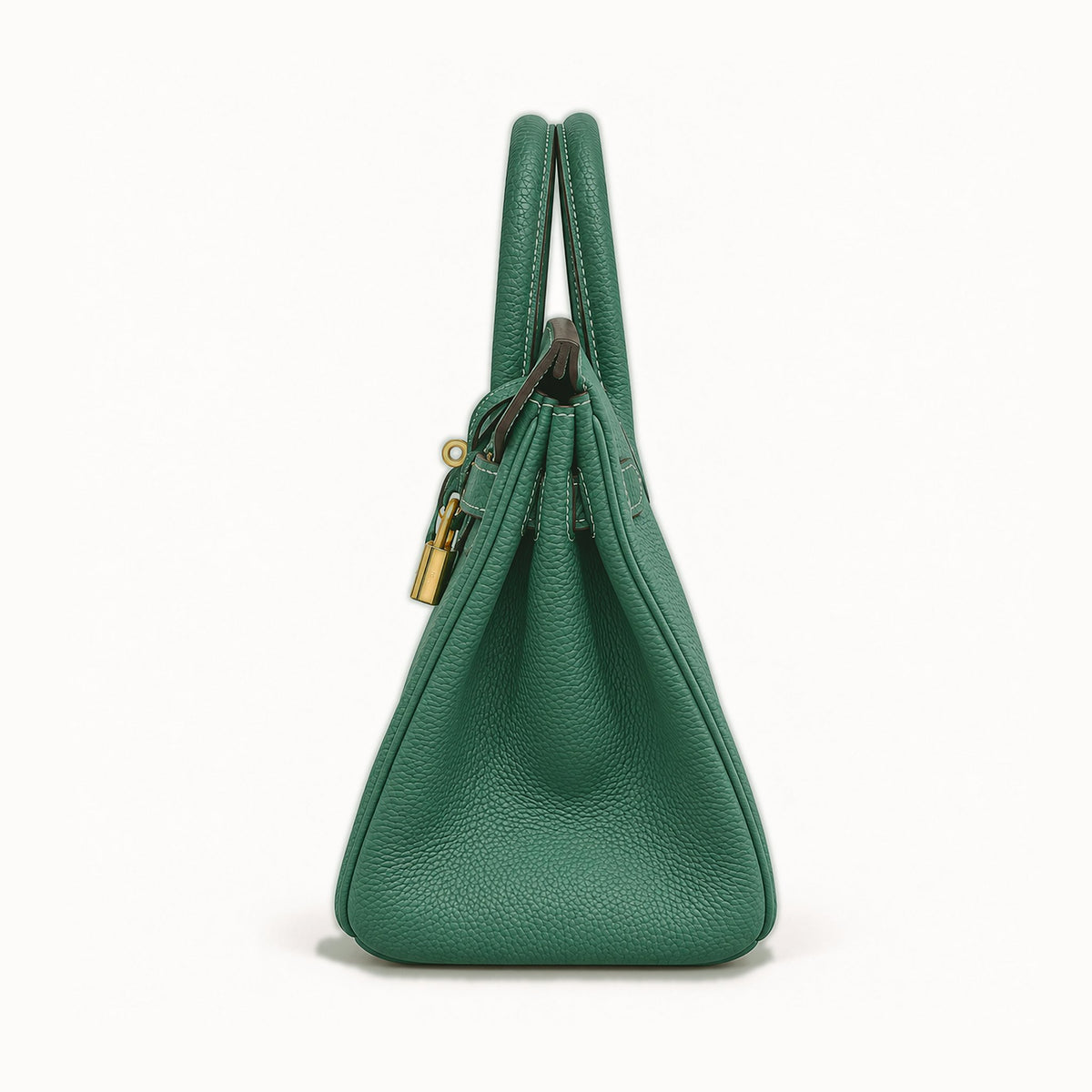 Classic 30 togo leather tote in dark green, side view