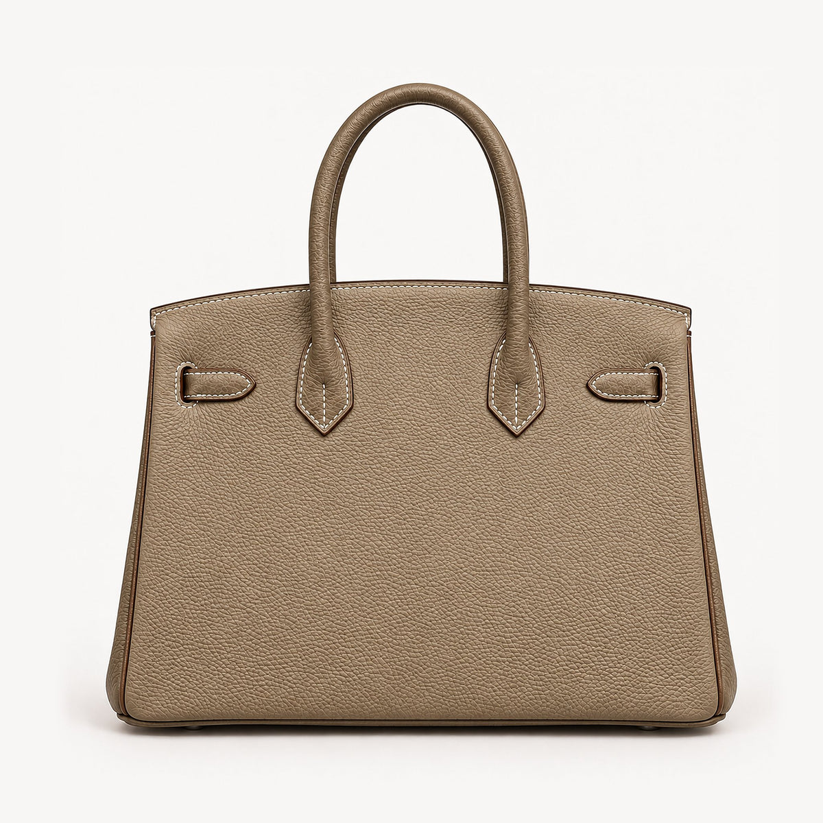 Classic 30 togo leather tote in dark khaki, back view