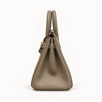 Classic 30 togo leather tote in dark khaki, side view