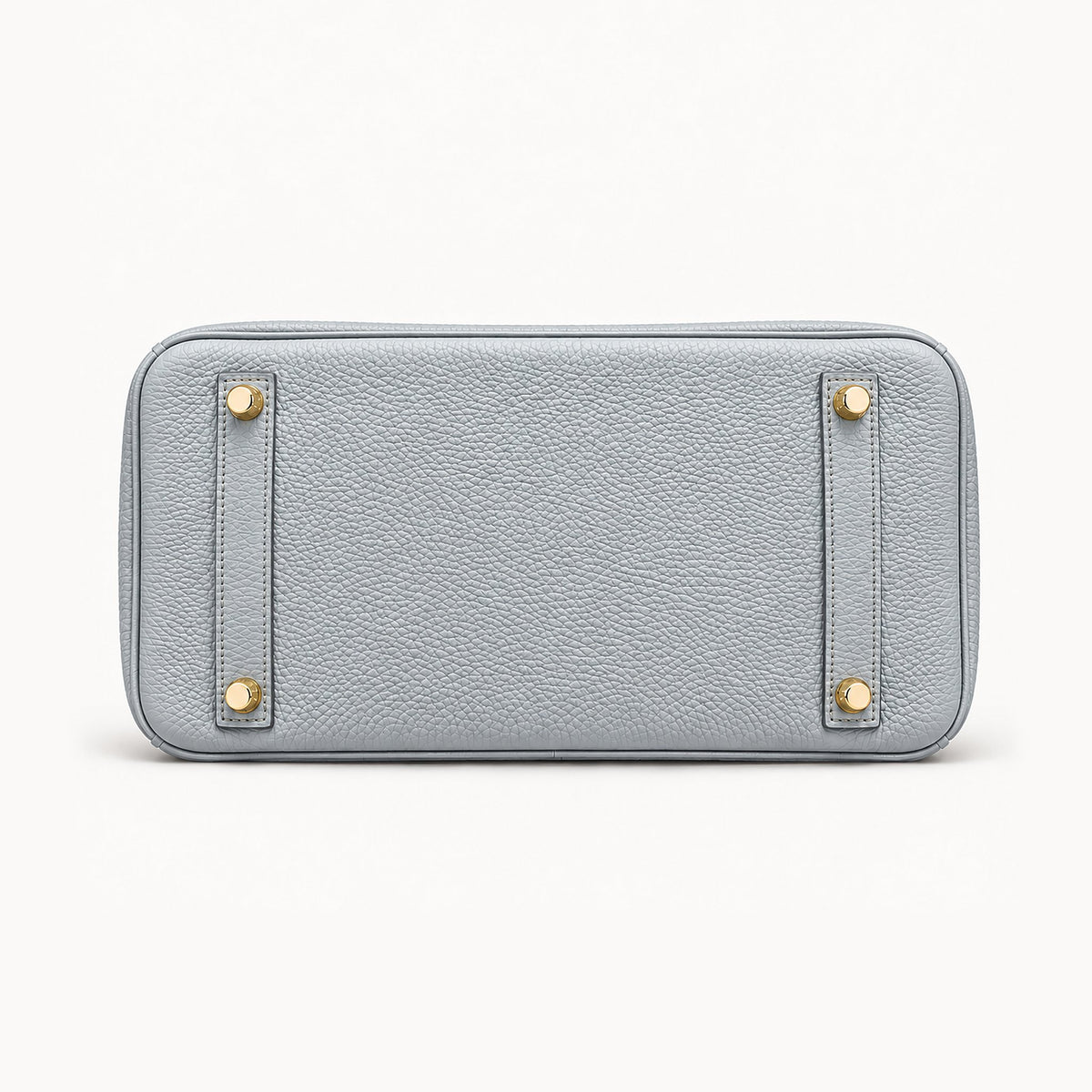 Classic 30 togo leather tote in grey blue, base view with four protective feet