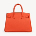 Classic 30 togo leather tote in orange, back view