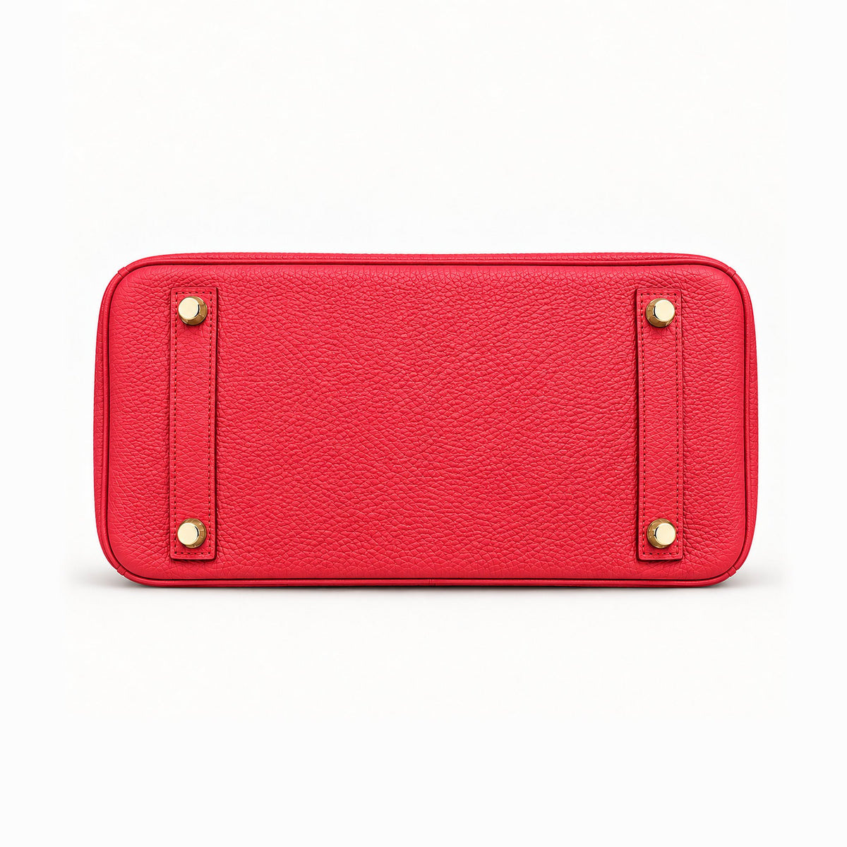 Classic 30 togo leather tote in red, base view with four protective feet