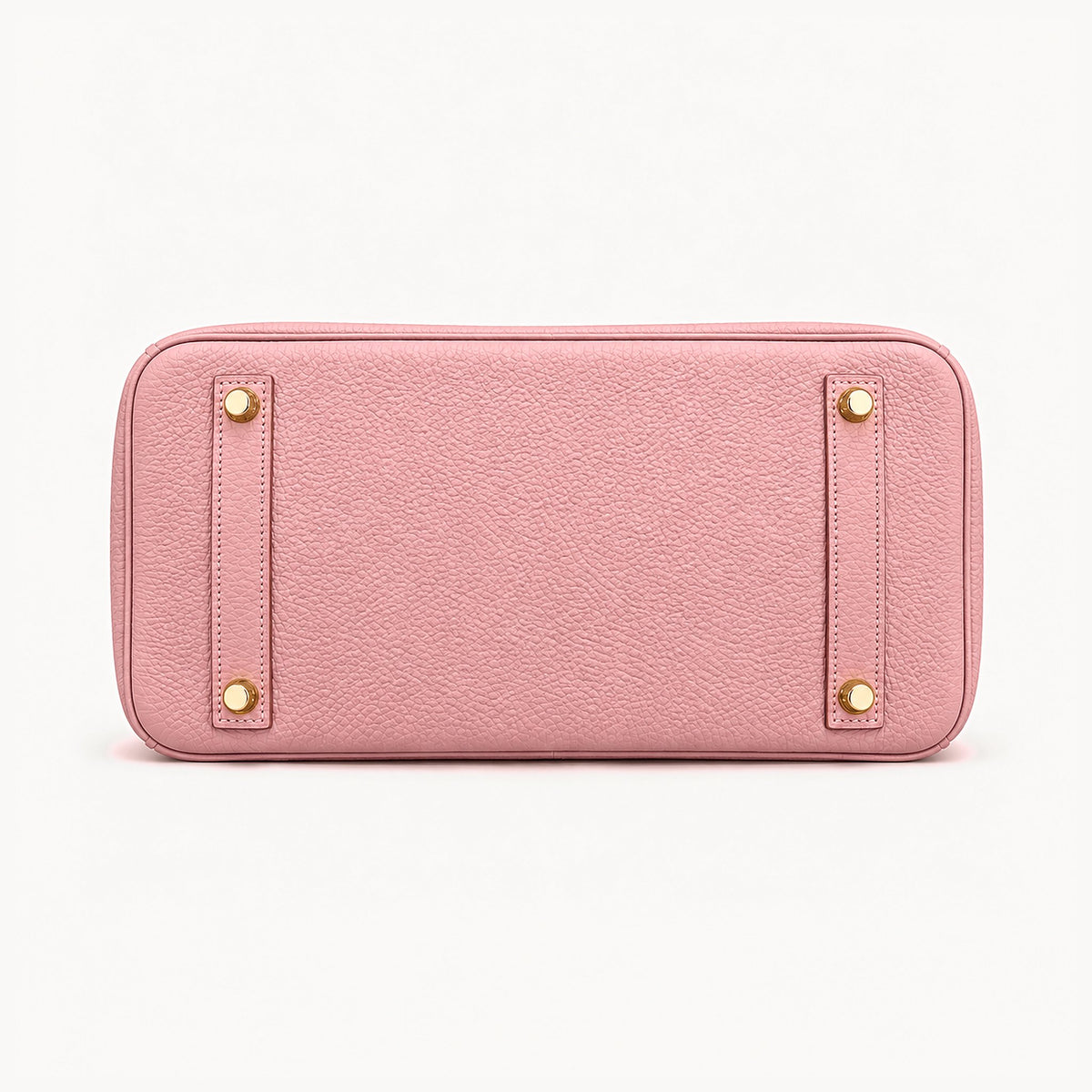 Classic 30 togo leather tote in rose sakura pink, base view with four protective feet